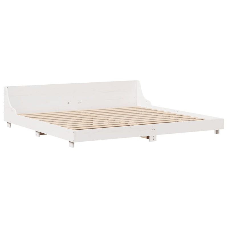 vidaXL fehér tömör fenyőfa ágy matrac nélkül 200 x 200 cm
