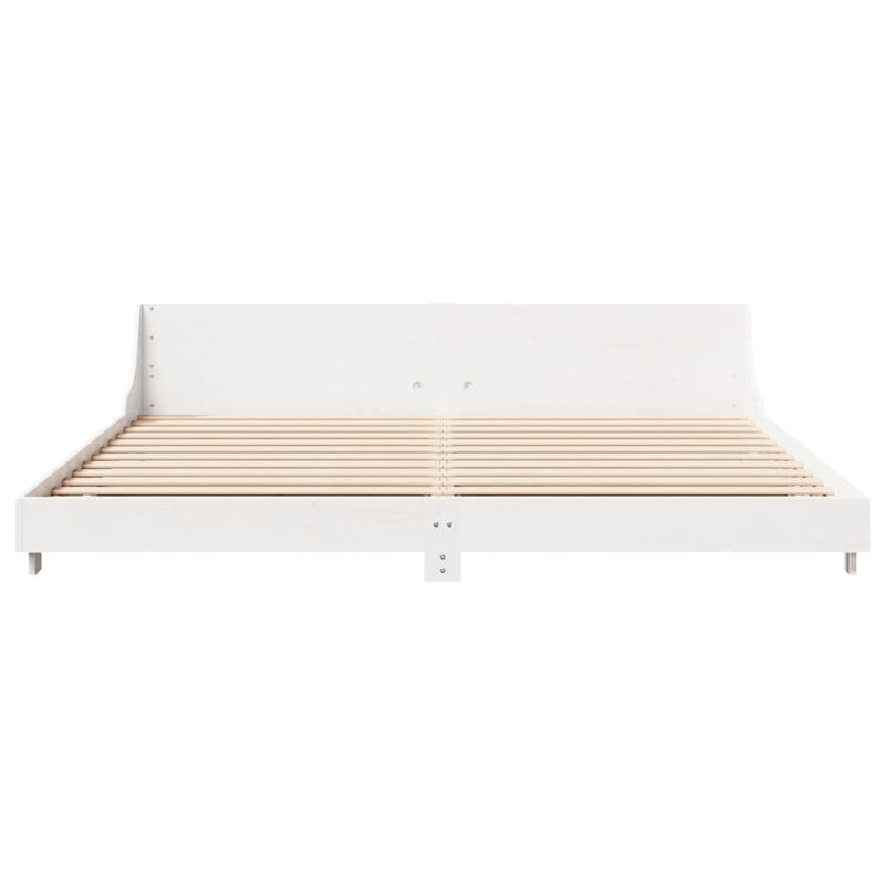 vidaXL fehér tömör fenyőfa ágy matrac nélkül 200 x 200 cm
