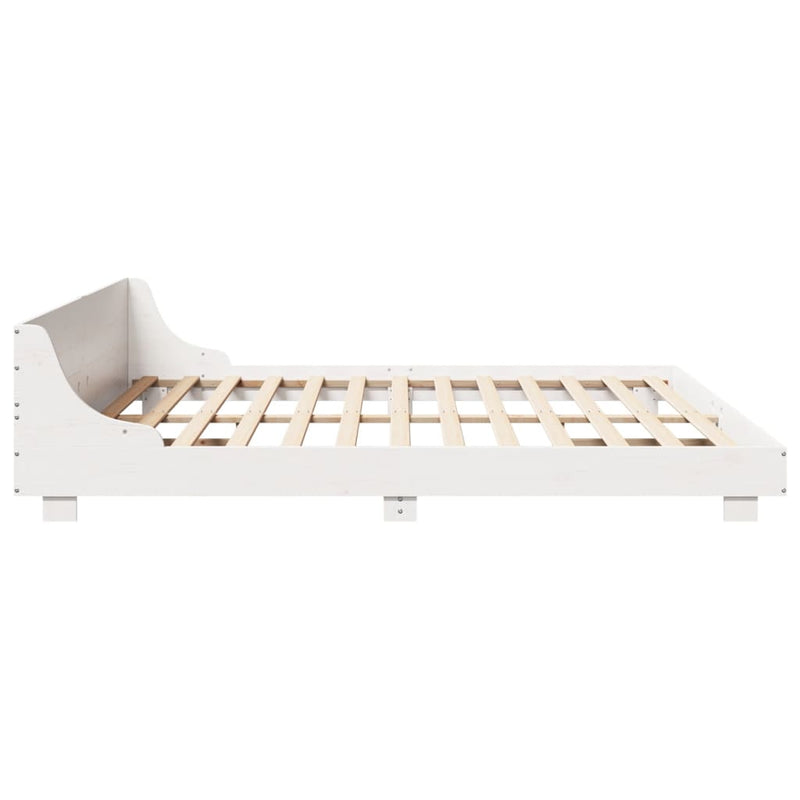 vidaXL fehér tömör fenyőfa ágy matrac nélkül 200 x 200 cm