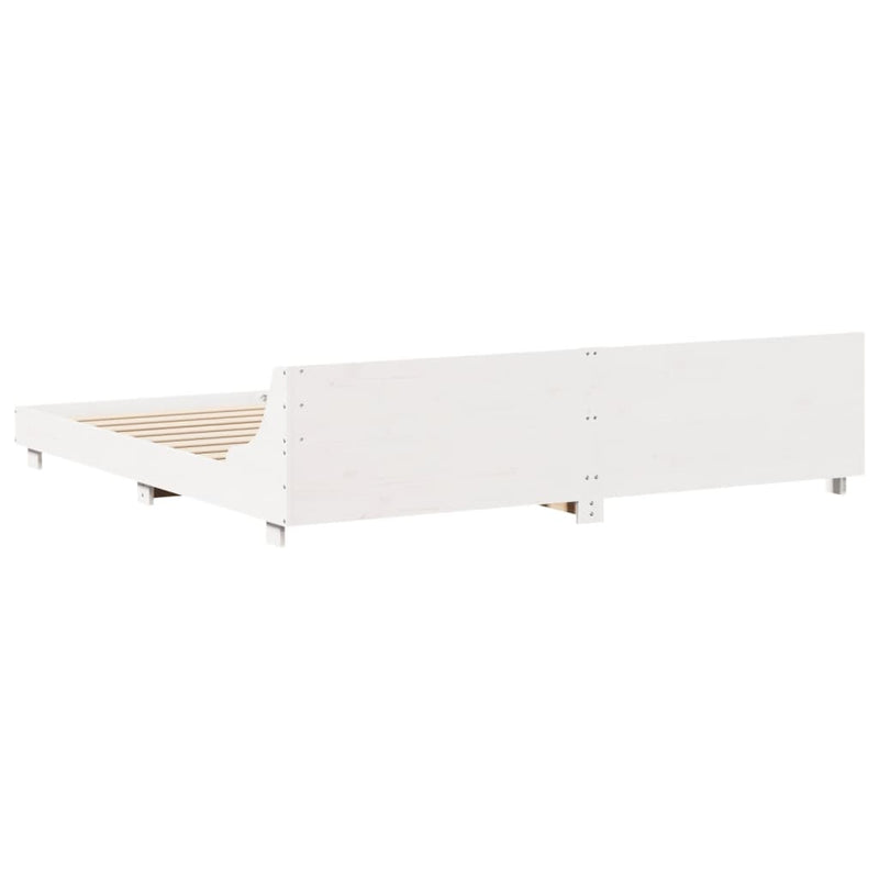 vidaXL fehér tömör fenyőfa ágy matrac nélkül 200 x 200 cm