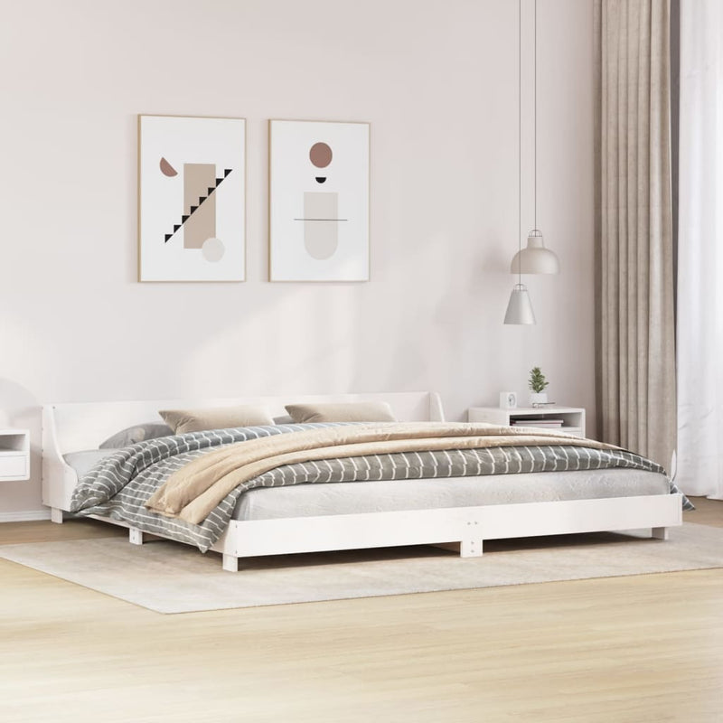 vidaXL fehér tömör fenyőfa ágy matrac nélkül 200 x 200 cm
