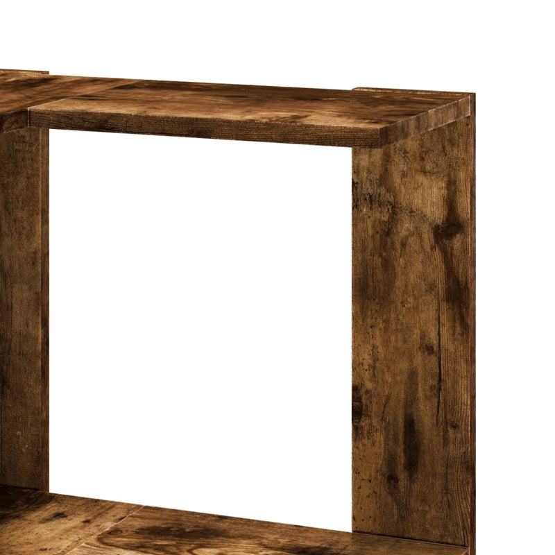 vidaXL 5 szintes füstös tölgy szerelt fa sarok könyvespolc 50x50x179cm
