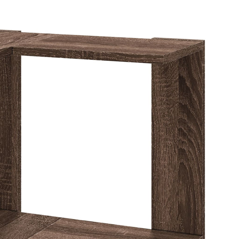 vidaXL 5 szintes barna tölgy szerelt fa sarok könyvespolc 50x50x179 cm