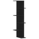 vidaXL fekete szerelt fa fali sarokpolc 36,5 x 36,5 x 140 cm