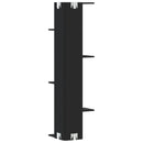 vidaXL fekete szerelt fa fali sarokpolc 36,5 x 36,5 x 140 cm