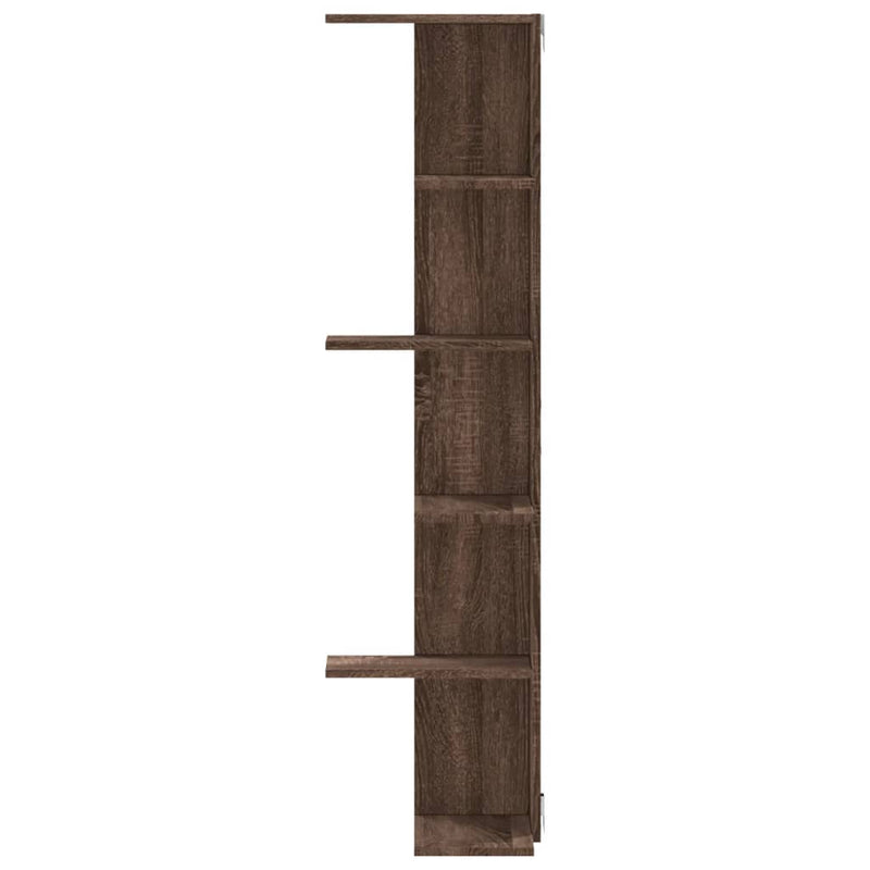 vidaXL barna tölgy színű szerelt fa fali sarokpolc 36,5 x 36,5 x 140cm