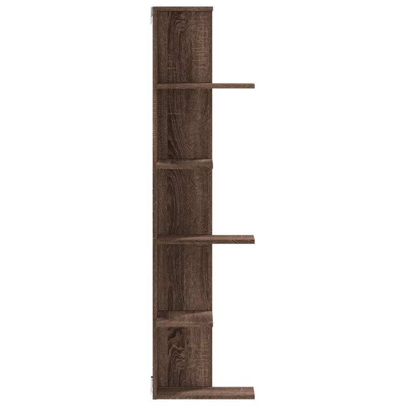 vidaXL barna tölgy színű szerelt fa fali sarokpolc 36,5 x 36,5 x 140cm