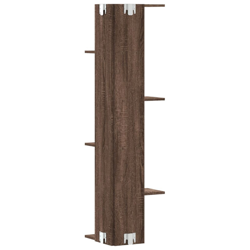 vidaXL barna tölgy színű szerelt fa fali sarokpolc 36,5 x 36,5 x 140cm