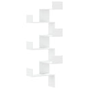 vidaXL fehér szerelt fa fali sarokpolc 45 x 45 x 147 cm