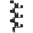 vidaXL fekete szerelt fa fali sarokpolc 45 x 45 x 147 cm