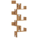 vidaXL kézműves tölgy színű szerelt fa fali sarokpolc 45 x 45 x 147 cm