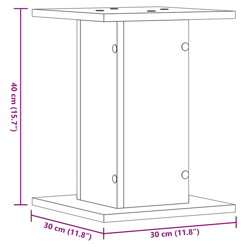 vidaXL 2 db fehér szerelt fa hangszóróállvány 30 x 30 x 40 cm
