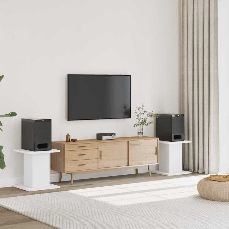 vidaXL 2 db fehér szerelt fa hangszóróállvány 30 x 30 x 40 cm