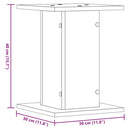 vidaXL 2 db betonszürke szerelt fa hangszóróállvány 30 x 30 x 40 cm