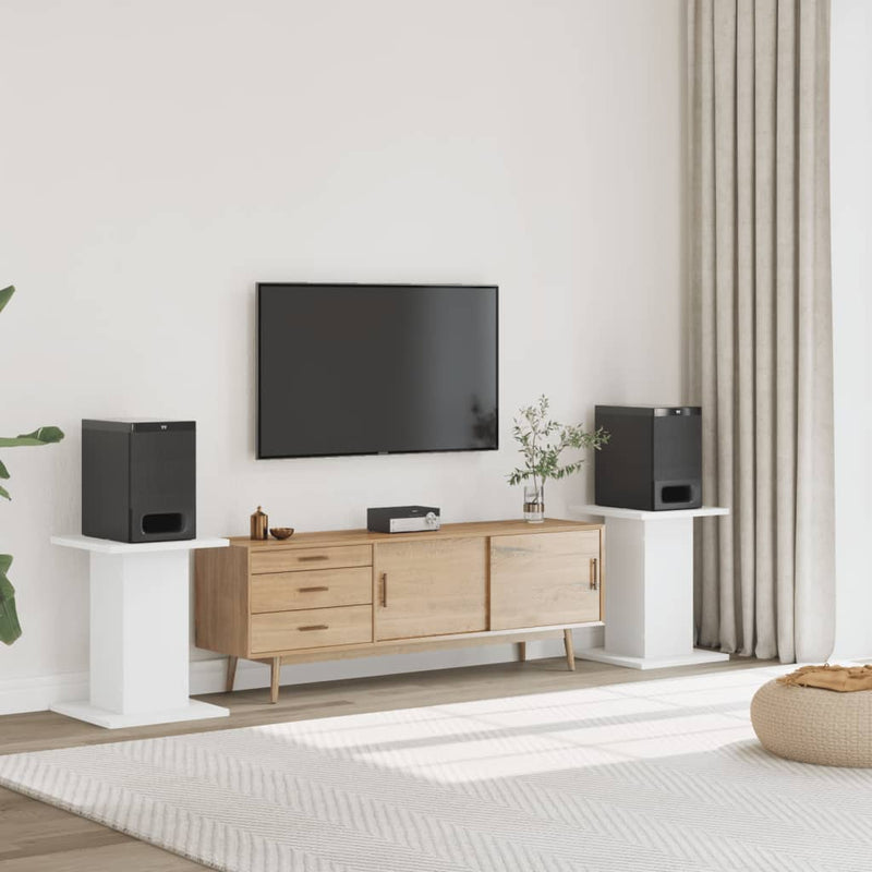 vidaXL 2 db fehér szerelt fa hangszóróállvány 30 x 30 x 60 cm