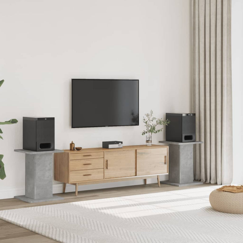 vidaXL 2 db betonszürke szerelt fa hangszóróállvány 30 x 30 x 60 cm