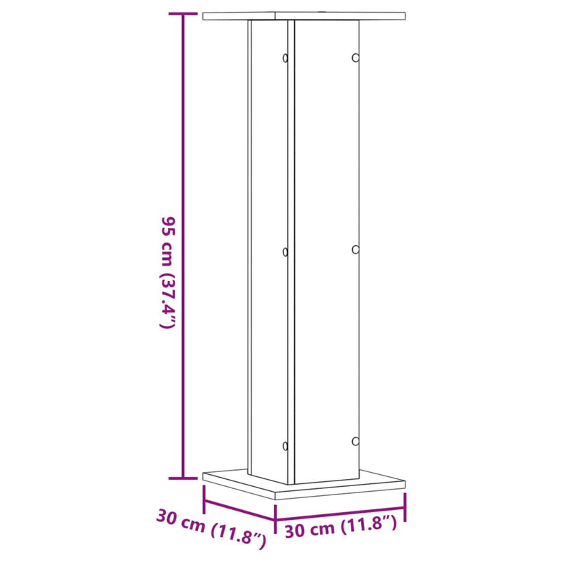 vidaXL 2 db fehér szerelt fa hangszóróállvány 30 x 30 x 95 cm