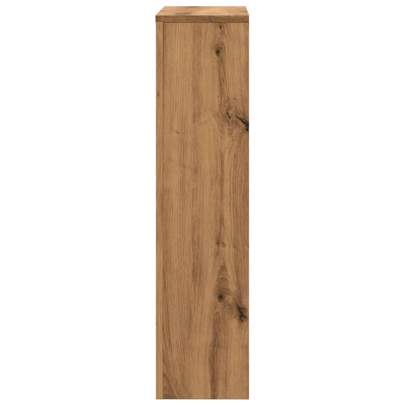 vidaXL kézműves tölgy színű szerelt fa radiátorburkolat 104x20x82 cm