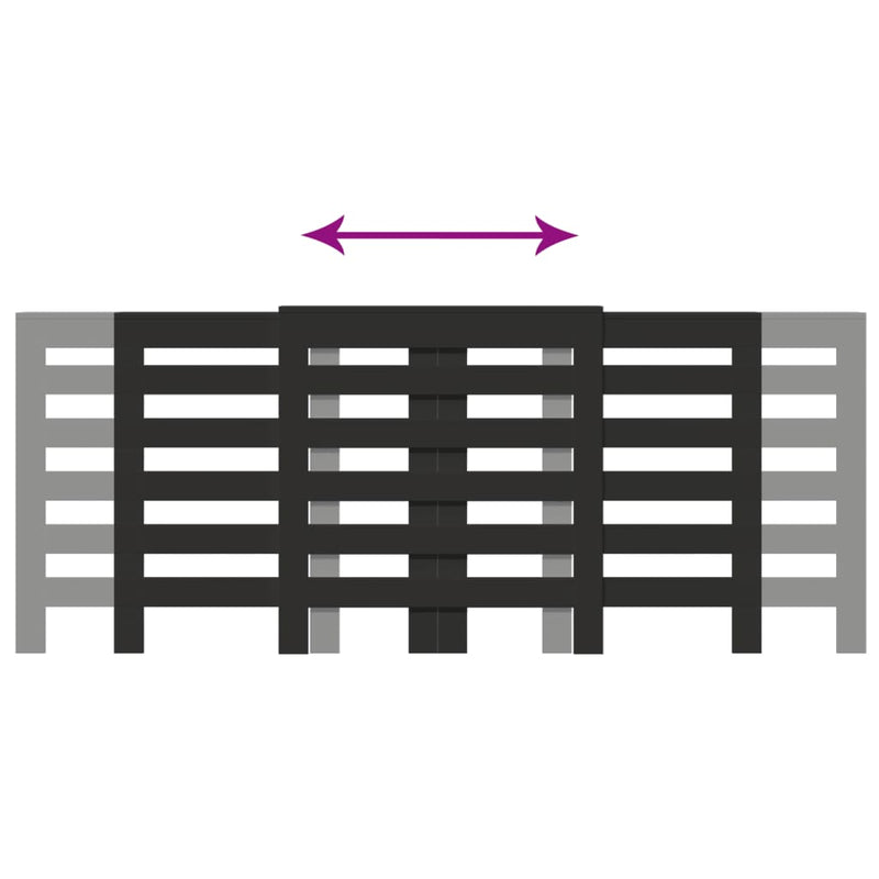 vidaXL fekete szerelt fa radiátorburkolat 205 x 21,5 x 83,5 cm