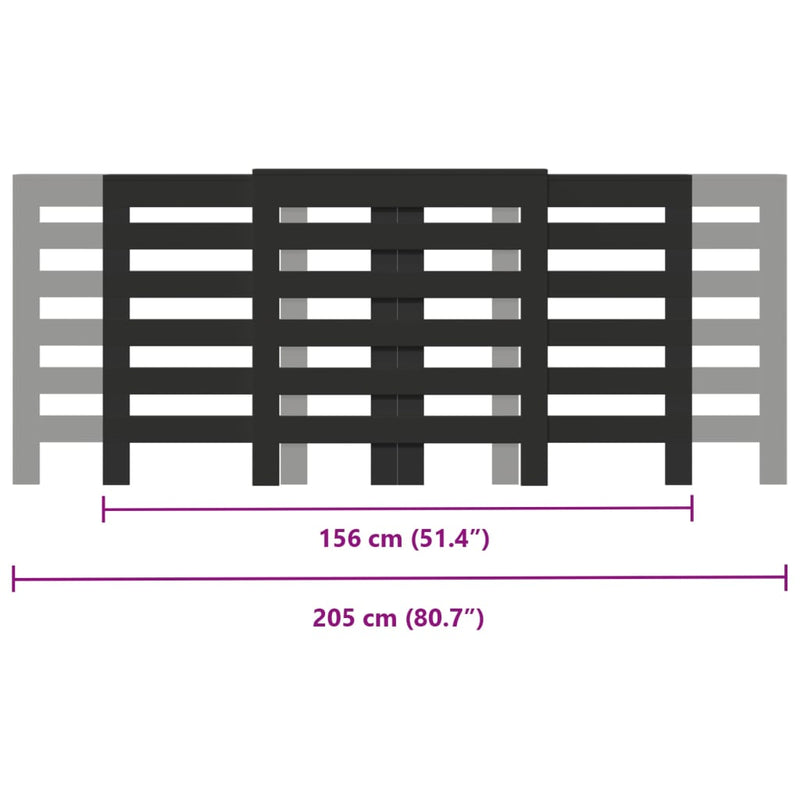 vidaXL fekete szerelt fa radiátorburkolat 205 x 21,5 x 83,5 cm