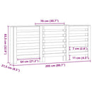 vidaXL betonszürke szerelt fa radiátorburkolat 205 x 21,5 x 83,5 cm