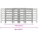 vidaXL betonszürke szerelt fa radiátorburkolat 205 x 21,5 x 83,5 cm