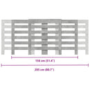 vidaXL betonszürke szerelt fa radiátorburkolat 205 x 21,5 x 83,5 cm