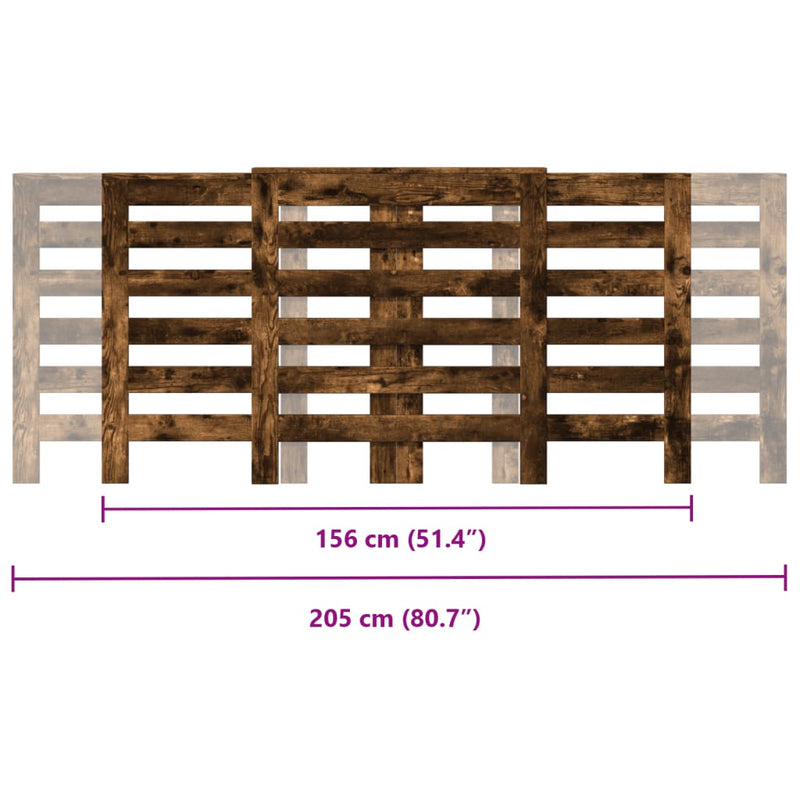 vidaXL füstös tölgy színű szerelt fa radiátorburkolat 205x21,5x83,5 cm