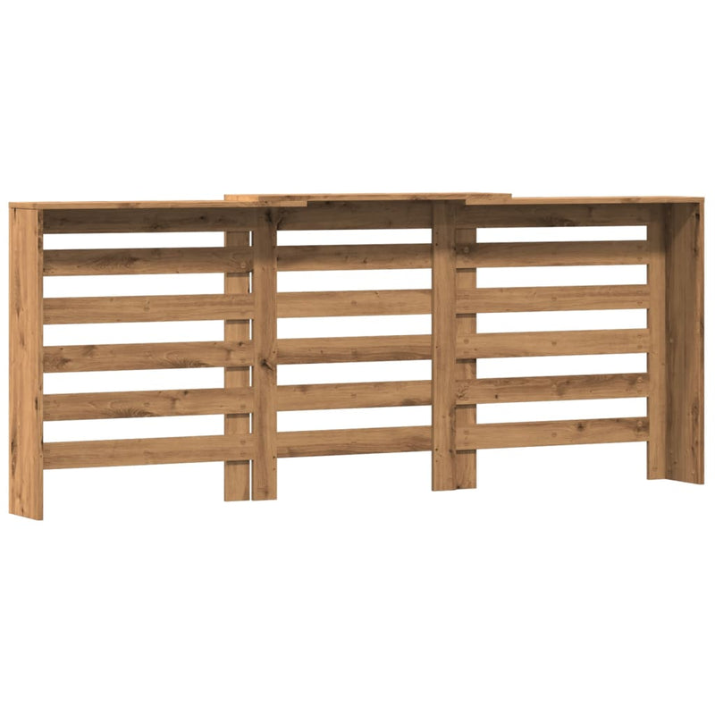 vidaXL kézműves tölgy szerelt fa radiátorburkolat 205 x 21,5 x 83,5 cm