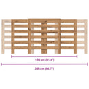 vidaXL kézműves tölgy szerelt fa radiátorburkolat 205 x 21,5 x 83,5 cm