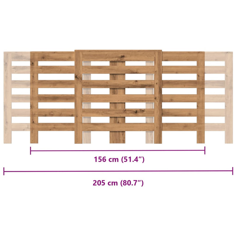 vidaXL kézműves tölgy szerelt fa radiátorburkolat 205 x 21,5 x 83,5 cm