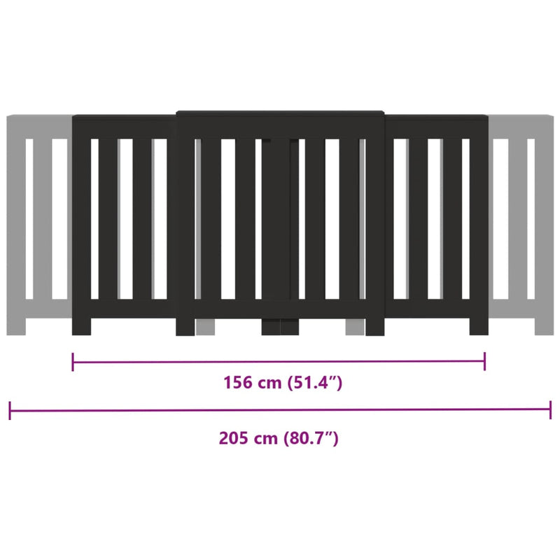 vidaXL fekete szerelt fa radiátorburkolat 205 x 21,5 x 83,5 cm