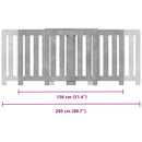 vidaXL betonszürke szerelt fa radiátorburkolat 205 x 21,5 x 83,5 cm