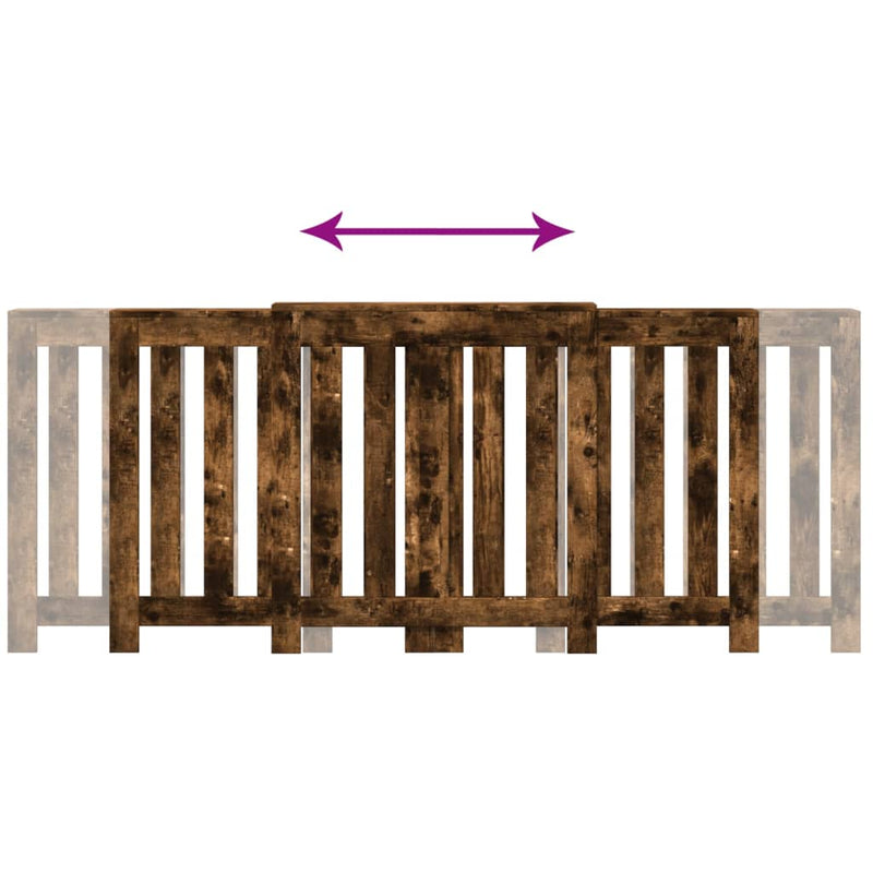 vidaXL füstös tölgy színű szerelt fa radiátorburkolat 205x21,5x83,5 cm