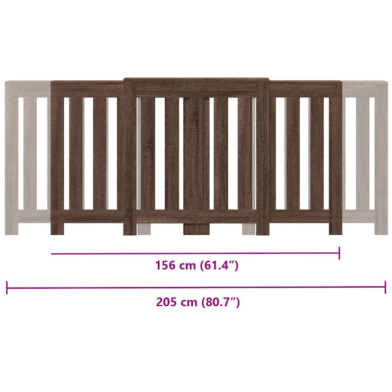 vidaXL barna tölgyszínű szerelt fa radiátorburkolat 205x21,5x83,5 cm