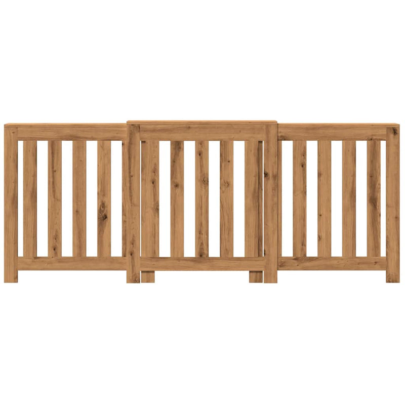 vidaXL kézműves tölgy szerelt fa radiátorburkolat 205 x 21,5 x 83,5 cm