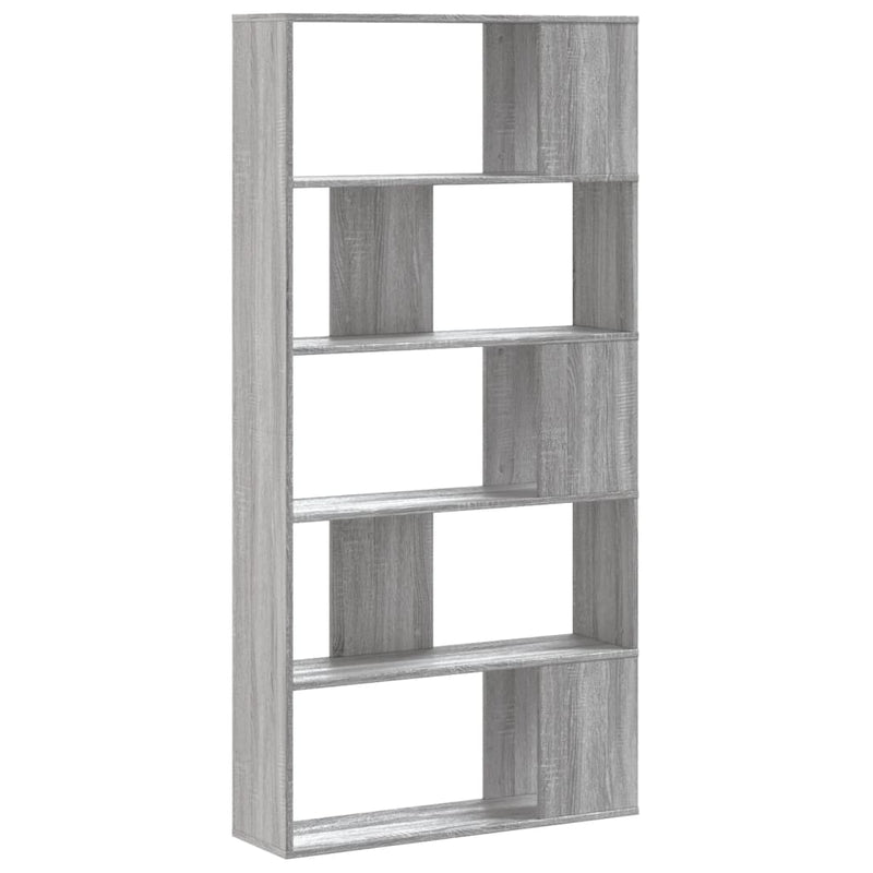vidaXL 5 szintes szürke sonoma színű fa könyvespolc 80,5x23,5x162,5 cm