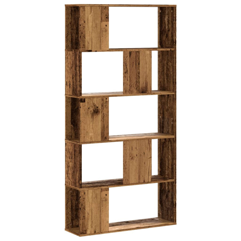 vidaXL 5 szintes antik fa színű fa könyvespolc 80,5 x 23,5 x 162,5 cm