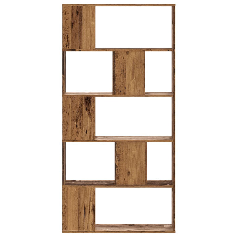 vidaXL 5 szintes antik fa színű fa könyvespolc 80,5 x 23,5 x 162,5 cm