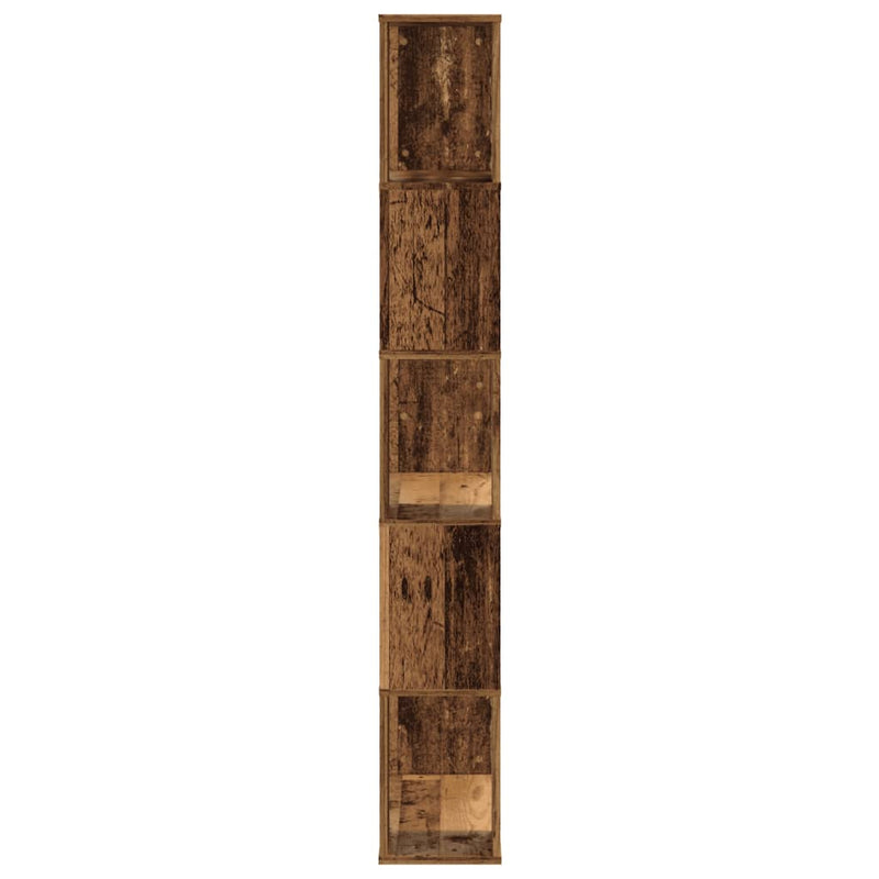 vidaXL 5 szintes antik fa színű fa könyvespolc 80,5 x 23,5 x 162,5 cm