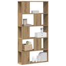 vidaXL 5 szintes kézműves tölgy fa könyvespolc 80,5 x 23,5 x 162,5 cm