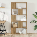 vidaXL 5 szintes kézműves tölgy fa könyvespolc 80,5 x 23,5 x 162,5 cm