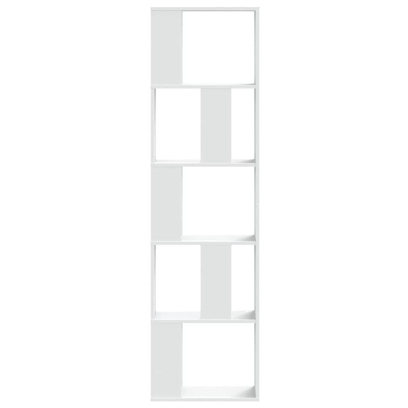 vidaXL 5 szintes fehér szerelt fa könyvespolc 45 x 23,5 x 162,5 cm