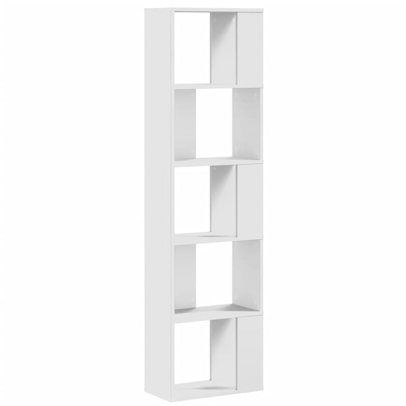 vidaXL 5 szintes fehér szerelt fa könyvespolc 45 x 23,5 x 162,5 cm