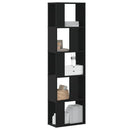 vidaXL 5 szintes fekete szerelt fa könyvespolc 45 x 23,5 x 162,5 cm
