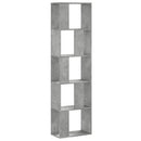 vidaXL 5 szintes betonszürke szerelt fa könyvespolc 45x23,5x162,5 cm