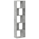 vidaXL 5 szintes betonszürke szerelt fa könyvespolc 45x23,5x162,5 cm