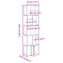 vidaXL 5 szintes betonszürke szerelt fa könyvespolc 45x23,5x162,5 cm