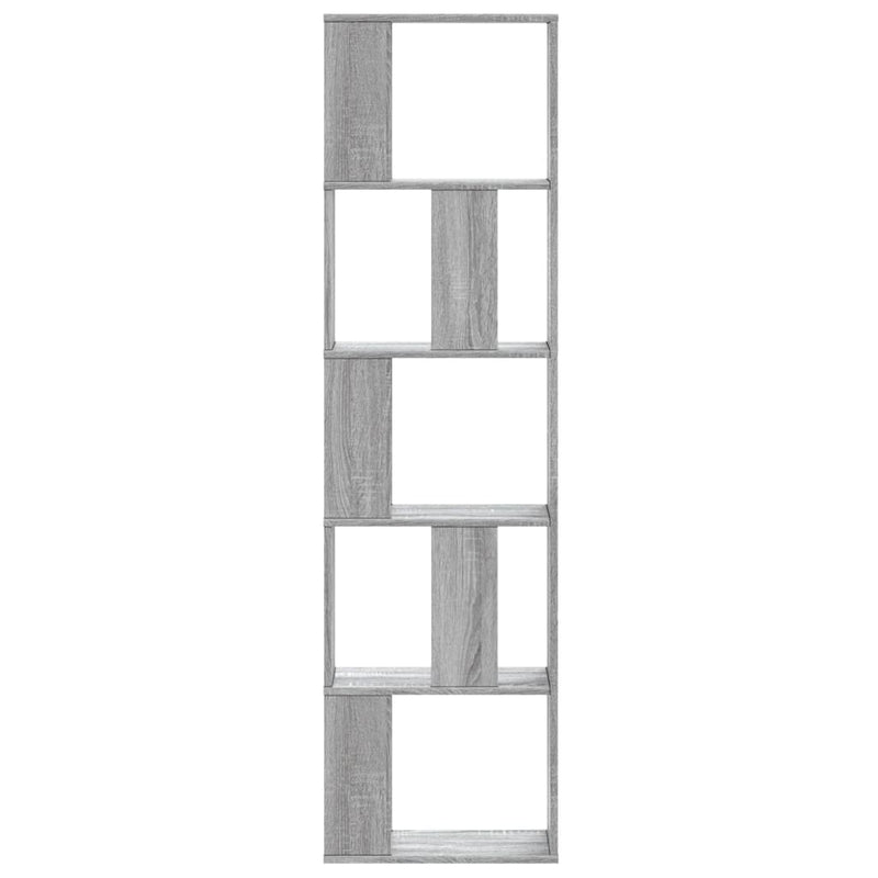 vidaXL 5 szintes szürke sonoma szerelt fa könyvespolc 45x23,5x162,5 cm