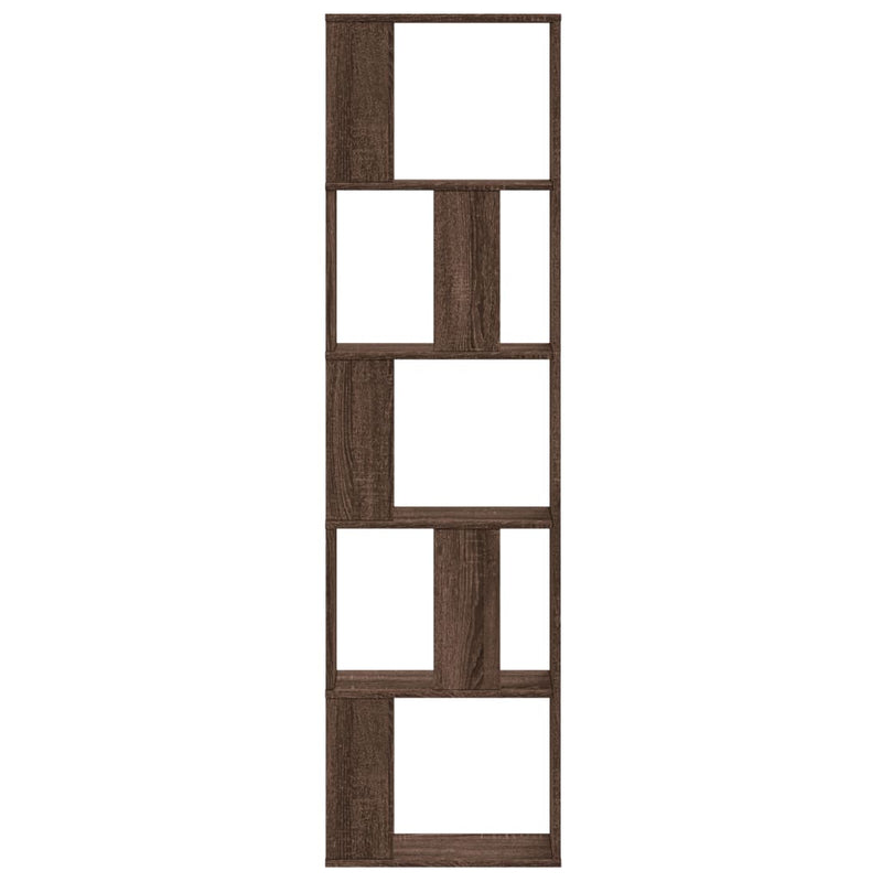 vidaXL 5 szintes barna tölgy szerelt fa könyvespolc 45x23,5x162,5 cm